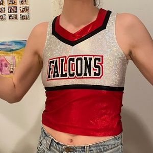 Red and Silver Cheer Top